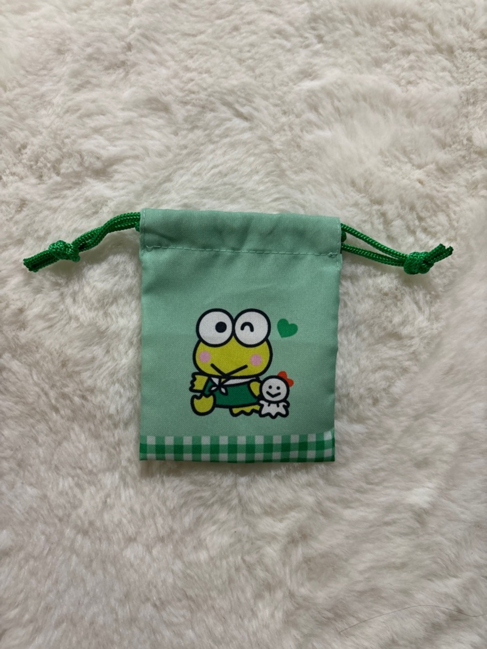Sanrio Green Keroppi Drawstring Pouch